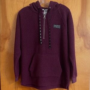 Victoria's Secret Pink Maroon Sherpa Jacket